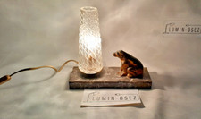 LAMPE ANCIENNE RÉGULE OURS SOCLE DE MARBRE