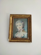 ancien et beau dessin au pastel encadré portrait de femme signé Zoé Laigneau