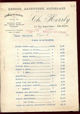 anc. facture CH.Herrly.Dorure argenture Pièce de Bicyclette.Vélo vers 1910.Dijon