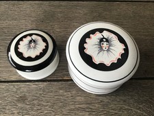 2 Boîtes à Bijoux Piluliers Porcelaine Pierrot collection bonbonnière art 