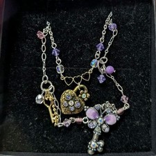 Collier ancien cadenas violet