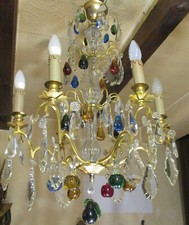 Lustre Cristal et fruits colorés , style Murano