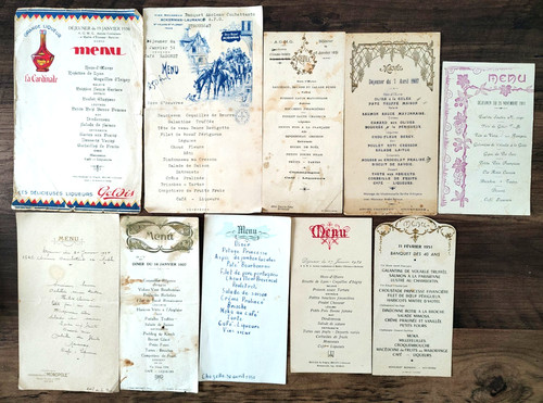 Lot menus anciens années - 10,