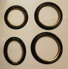 Cadre Rond en Bois Noire F. Or