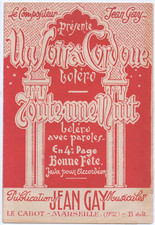 Partition piano accordéon ann. 50 - 2 boléros et une java de Jean GAY  Marseille