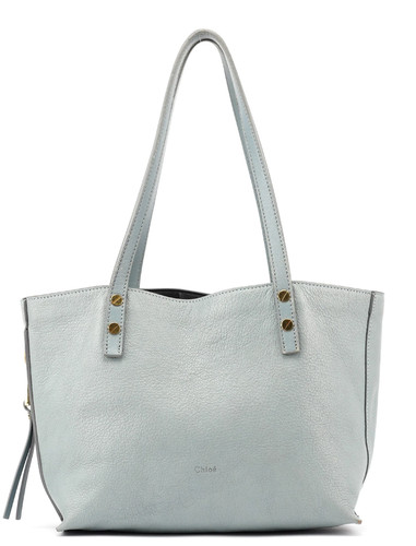 Light blue leather tote - blue,