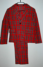 Tenue costume enfant imprimé écossais carreaux rouge Noël fête taille 11 /12 ans