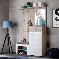 Ensemble Dressing "Gustavo VIII" 200cm Naturel & Blanc