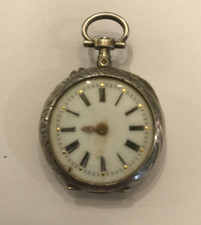 MONTRE GOUSSET FEMME XIXEME ARGENT ET OR CYLINDRE 10 RUBIS A RESTAURER