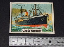 CHROMO 1936 CAFES GILBERT TRANSPORT DU CAFE
