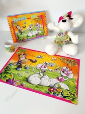 Lot Peluche Diddlina Robe Vert Rose Fleur Puzzle Et Mini Tasse Printemps - Diddl