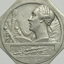 Médaille Plaque EPREUVE en Aluminium Repoussé  " MUSIQUE " par René BAUDICHON   