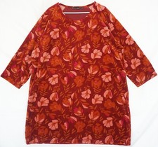 Tunique + pantalon femme Gudrun Sjoden rouge velours imprimé floral taille XL...