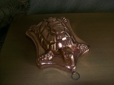 Moule en cuivre,RARE,poinçon fleur de LYS,objet ancien,cuisine,pâtisserie,TORTUE