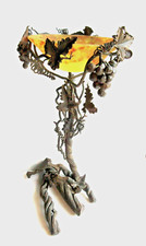 "Sculpture Pied de vigne fer forgé, vide-poche coupe pâte de verre, Muller Degué