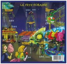Lot 2009 stamp bloc feuillet YT F4378 fête foraine jeux manège NEUF ** MNH LUXE