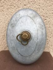 Ancienne bouillotte ovale en métal galvanisé / Déco / Collection