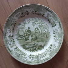 Assiette faience Montereau Louis Lebeuf marchand ambulant médaille or 1834 chine