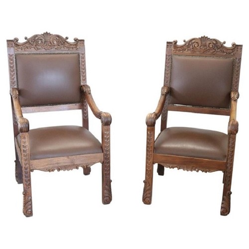 Chaises trône noyer - chaises,