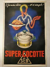 AFFICHE PUBLICITAIRE ORIGINALE D'EPOQUE. "SEB." COCOTTE MINUTE. Art FALCUCCI. 