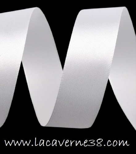 25m ruban satin - satin, blanc