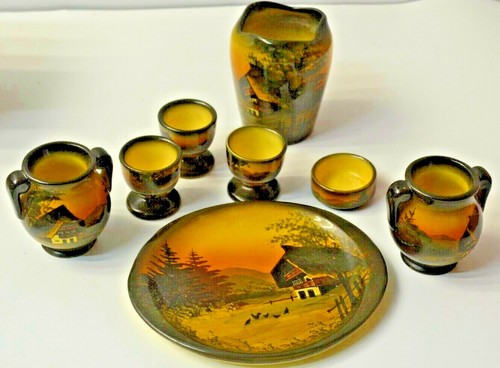 Ancien service coquetier - coquetier, vase