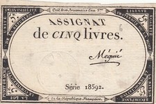 5 Livres - 10 Brumaire An II (31.10.1793) - Sign. Mégnie - Série 18592