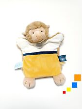 Doudou Plat/Marionnette Singe Beige Jaune Blanc Bleu Douceurs D'automne Babynat