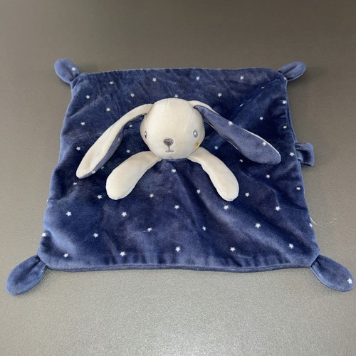 Doudou lapin plat bleu - , gris