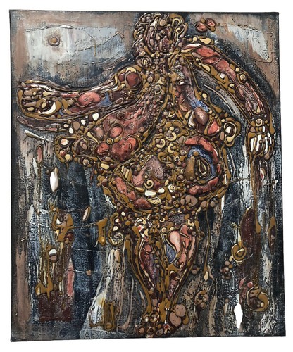 Huile sur toile art brut - sur,