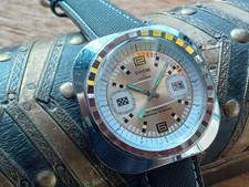 Grosse montre ancienne mécanique homme SIHEM chromée date 42 mm révisée garantie