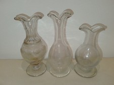 3 BURETTES Dépareillés/ VERRE CRISTAL /EGLISE/MESSE/RELIGIEUX/n1
