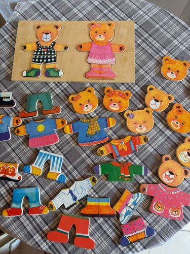 Puzzle bois ourson vintage - puzzle,