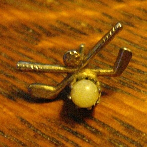 Golf club ball tie tack - club,