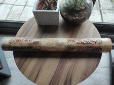 Rouleau encore emballé de papier peint vintage motifs marrons années 70