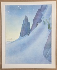 Estampe couleur 1944, SAMIVEL : Montagne, Humour, Alpinisme, Le Grand Jeu