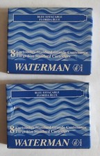2 x Cartouches Waterman STANDARD encre bleu effacable x8 cartridge box blue ink