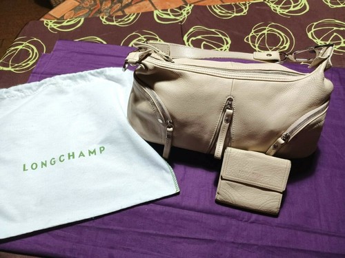 Sac cuir longchamp beige - sac,