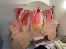 - Lit Enfant "carrosse" 90x200cm Rose sans matelas
