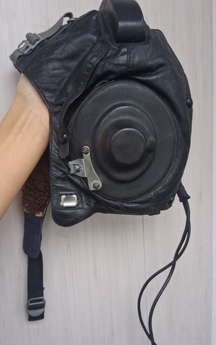 Casque cuir fourrure pilote - casque,