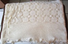 COUVRE LIT EN DENTELLE CROCHET, (2,70m X 2,20m), ANCIEN