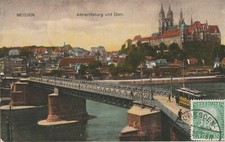 Carte postale décrite cathédrale de Meissen 1925 envoyée de Dresde n. Belgique