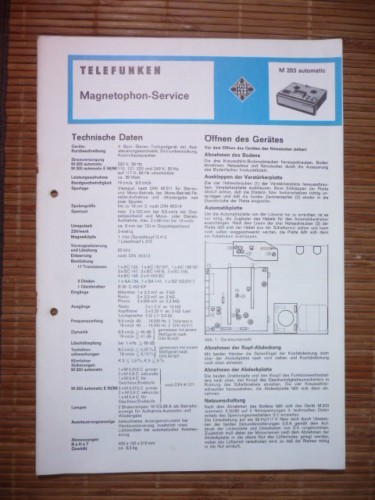 Service manuelle telefunken - service,