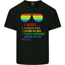 Vouloir Se Libérer Faire Du Vélo Drôle LGBT T-Shirt Enfant Garçons Filles