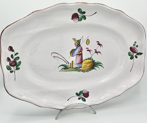 Plat ovale faïence de - plat, en