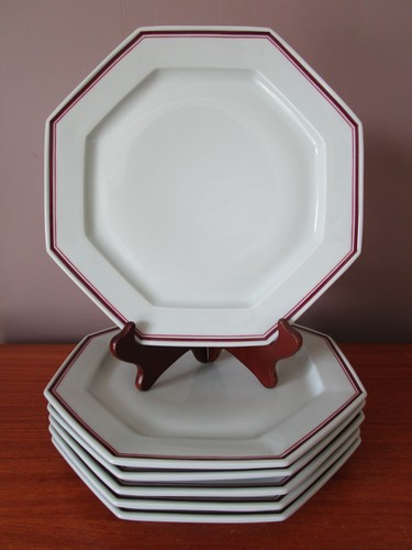 Assiettes plates octogonales - 6,