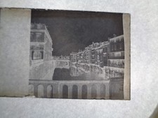 Plaque stéréoscopique maisons sur l' Agout à Castres  vers 1900