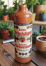 Bouteille en grès vernissée ancienne allemande Steinhäger Import Lux