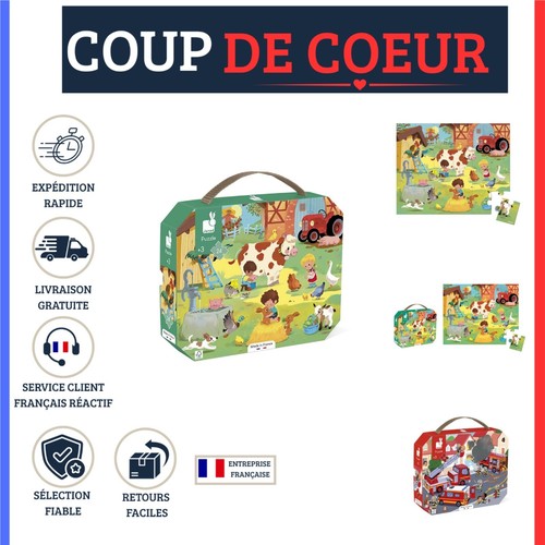 Puzzle enfant ferme janod - janod, 24