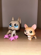 Littlest Pet Shop LPS - Duo Chien Corgi n°183 et Danois n°184